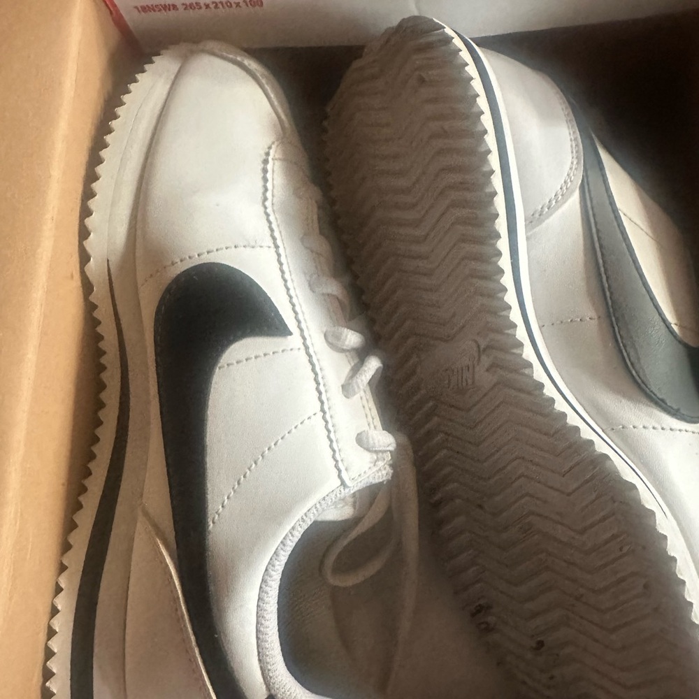 Nike Cortez Classic White and Black Sneakers size 6Y